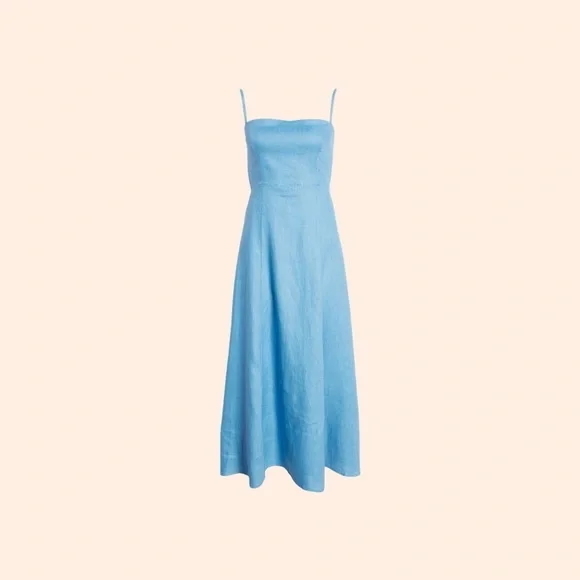 reformation starfruit linen dress Reformation Starfruit Linen Dress - Parisian Blue